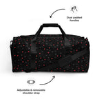 Daemon Luxury Speckled Diamonds NEMESIS Borsone duffle bag with white all-over print and bold diamond pattern design.