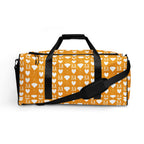 White duffle bag with all-over frosted diamond pattern from Daemon Luxury's Tarmin Honeybees collection.