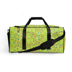 Daemon Luxury Picasso Mirrors Borsone duffle bag with all-over white print, featuring artistic mirror designs on the front.