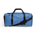 White all-over print duffle bag featuring speckled diamond pattern by Daemon Luxury, Minno Harbor design.