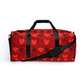 White Supreme Models (Foreigners Luv) Borsone duffle bag by Daemon Luxury with all-over print design, front view.