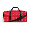 White Daemon Luxury Frosted Diamonds Venus duffle bag with all-over print and sturdy handles, ideal for travel and gym use.