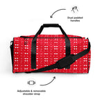 Frosted Diamonds Venus all-over-print duffle bag in white with geometric diamond design by Daemon Luxury.