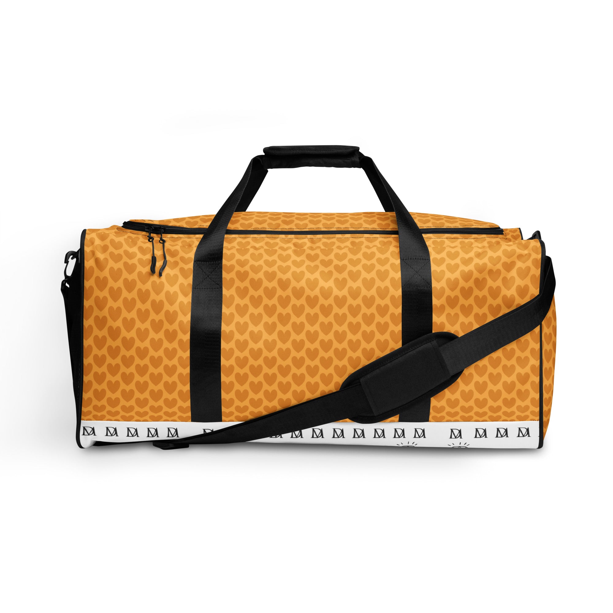 Daemon Luxury Heartfelt Artica Blizzard duffle bag with all-over white print featuring Lucciole Falo design.