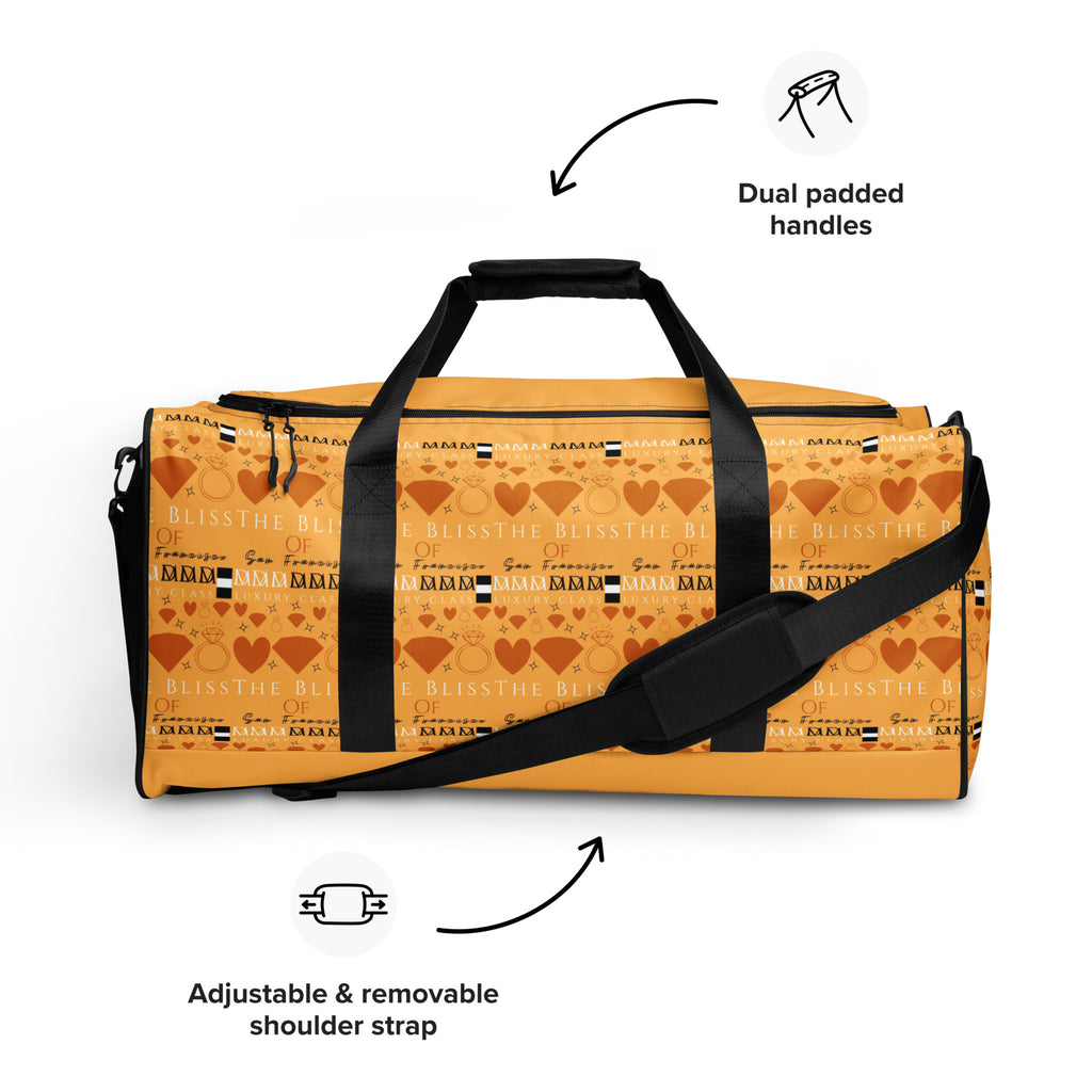 Daemon Luxury STF Bliss Lucciole Falo duffle bag with all-over white print, stylish and spacious travel accessory.