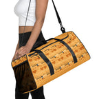Daemon Luxury STF Bliss Lucciole Falo all-over-print duffle bag in white, showcasing its stylish, spacious design and vibrant pattern.