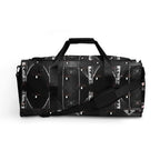 Southgate Borsone duffle bag by Daemon Luxury with all-over white print, featuring sturdy handles and spacious storage.
