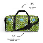 Daemon Luxury Belly Red’s Garden (Rebirth) Borsone duffle bag with all-over white floral print and sturdy handles.