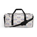 Daemon Luxury Honeybee Intel forecast duffle bag with all-over white print, featuring detailed bee and weather design.