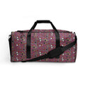 White Carnival Bay da Vinci-inspired print duffle bag from Daemon Luxury with all-over artistic design.