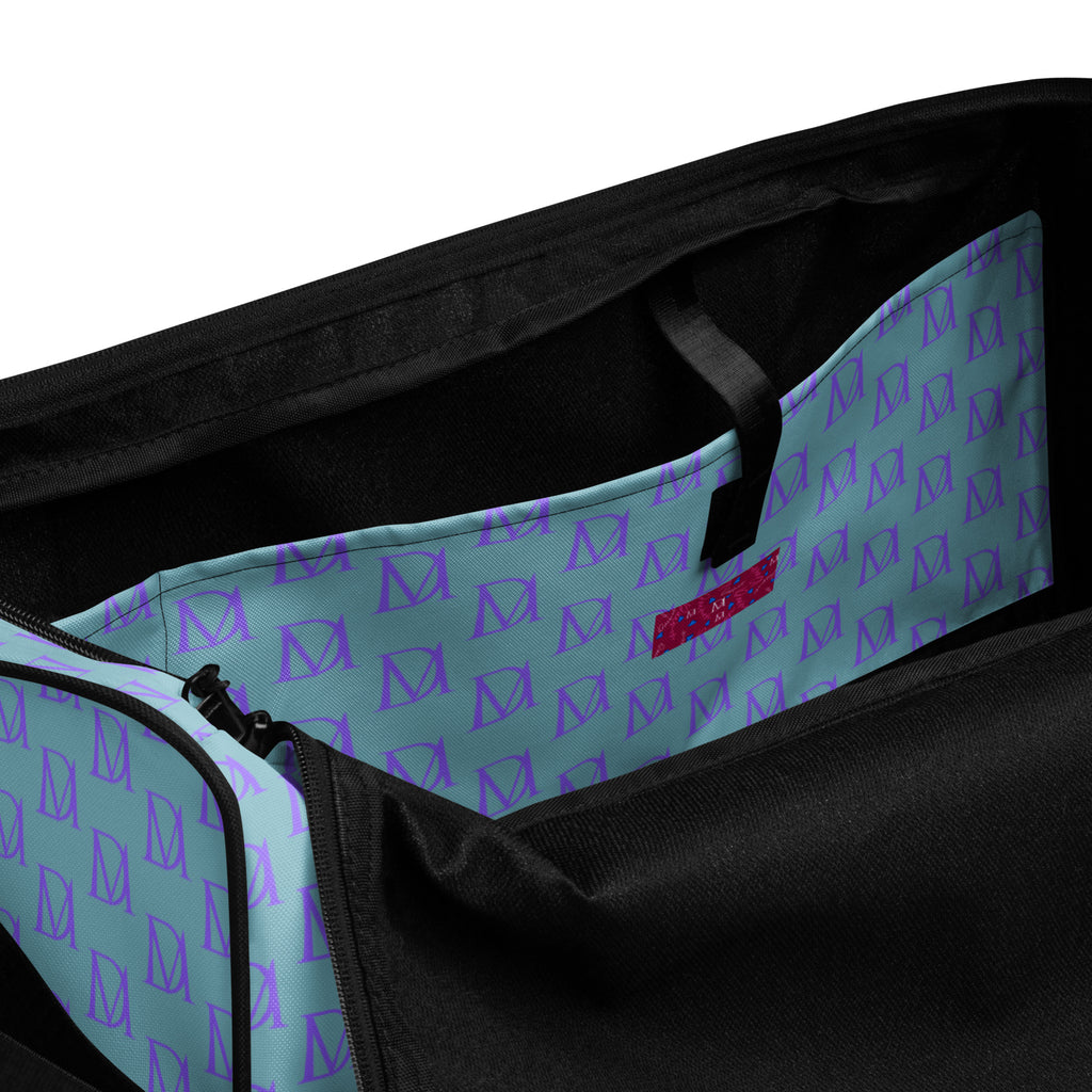 Daemon Luxury Pacifica Illusion oceanic hologram duffle bag with all-over print and white interior pocket.