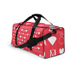 Daemon Frosted Diamonds La Flame Borsone duffle bag with all-over white print on left front side.