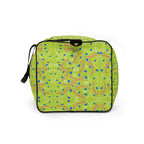 Daemon Luxury Picasso Mirrors Borsone duffle bag with all-over white print, showcasing a spacious design and stylish travel accessory.