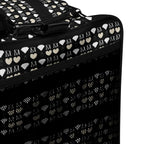 Frosted Diamonds Rich Love all-over print duffle bag by Daemon featuring a white background and diamond pattern design.