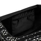 Daemon Frosted Diamonds Rich Love all-over-print white duffle bag with diamond pattern and durable fabric.