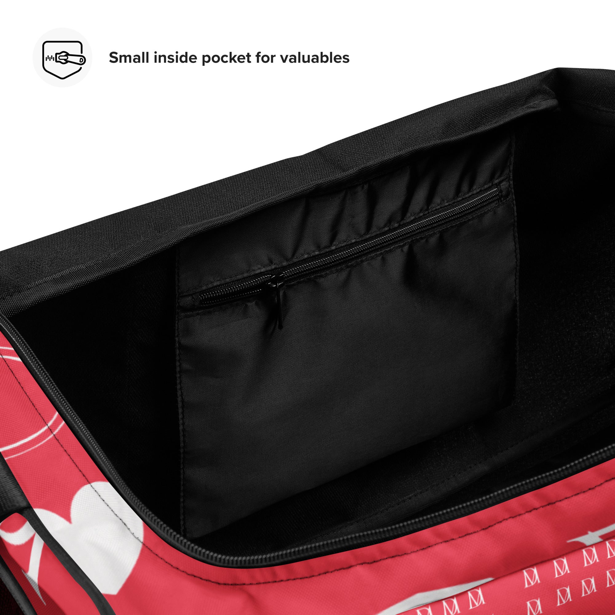 Daemon Frosted Diamonds La Flame Borsone duffle bag with all-over white print and diamond design, ideal for travel and gym use.