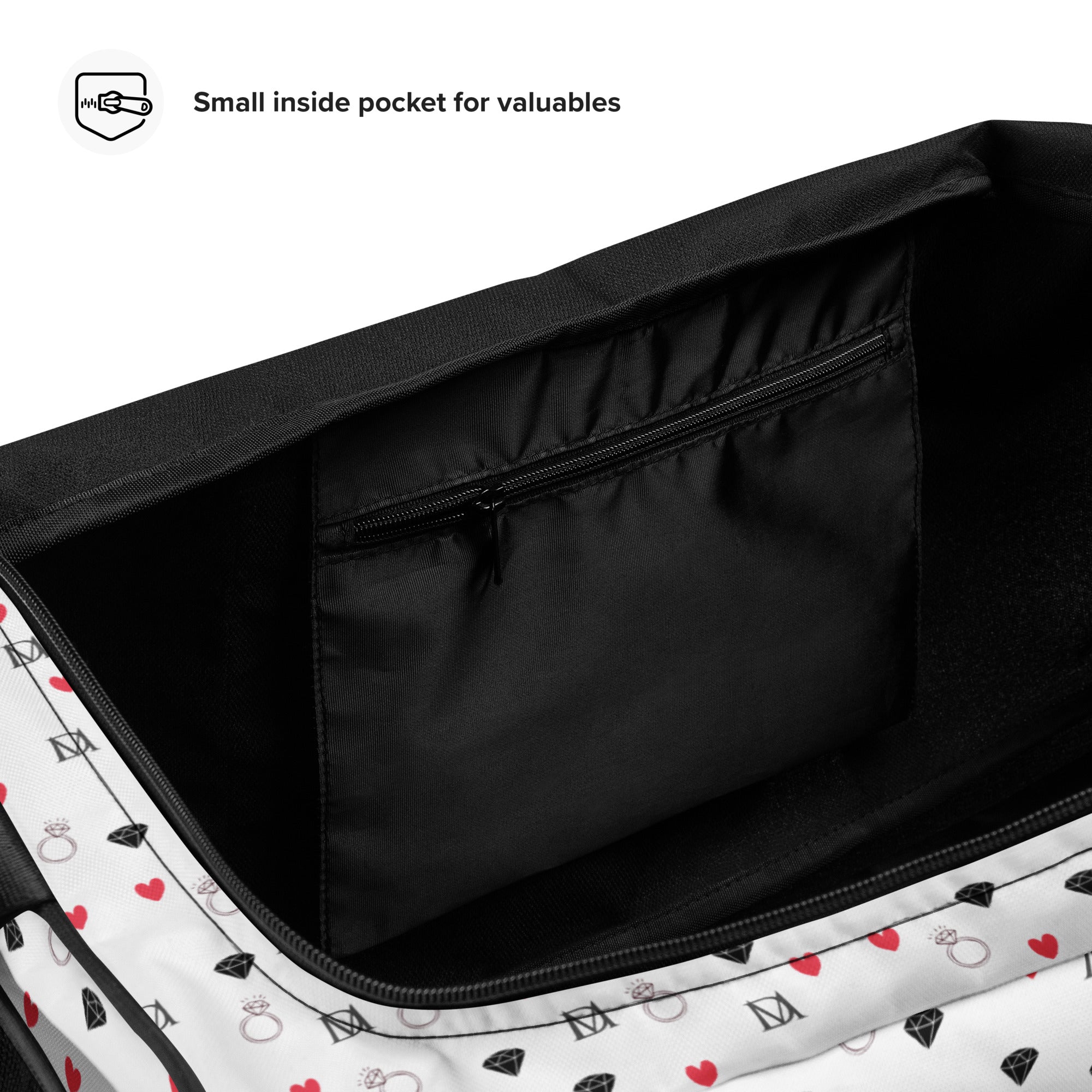 Daemon Luxury Speckled Diamonds Artica Blizzard Borsone duffle bag with all-over white diamond print and stylish design