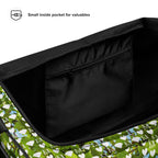 Daemon Luxury Belly Red’s Garden (Rebirth) Borsone duffle bag with all-over white print and detailed design.