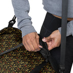 Daemon Luxury Sun Glow California Borsone duffle bag with all-over white print, designed for travel and gym use