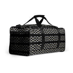 White Daemon Frosted Diamonds Rich Love duffle bag with all-over diamond pattern, right front view showing the stylish design.