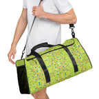 Daemon Luxury Picasso Mirrors Borsone duffle bag with all-over print in white, showing the front right view.