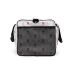 Frosted Hearts Artica design on white Daemon Luxury Borsone duffle bag with all-over print, right side view.