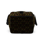 Sun Glow California Borsone duffle bag by Daemon Luxury, all-over-print white canvas with vibrant sunset design on the right side.