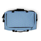 Daemon Luxury Pacifica Illusion oceanic hologram duffle bag with all-over print in white, showcasing a stylish travel accessory.