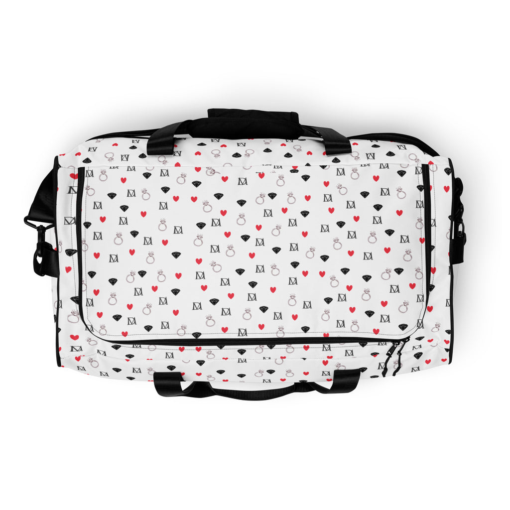 Daemon Luxury Speckled Diamonds Artica Blizzard Borsone duffle bag with all-over white print and diamond pattern design