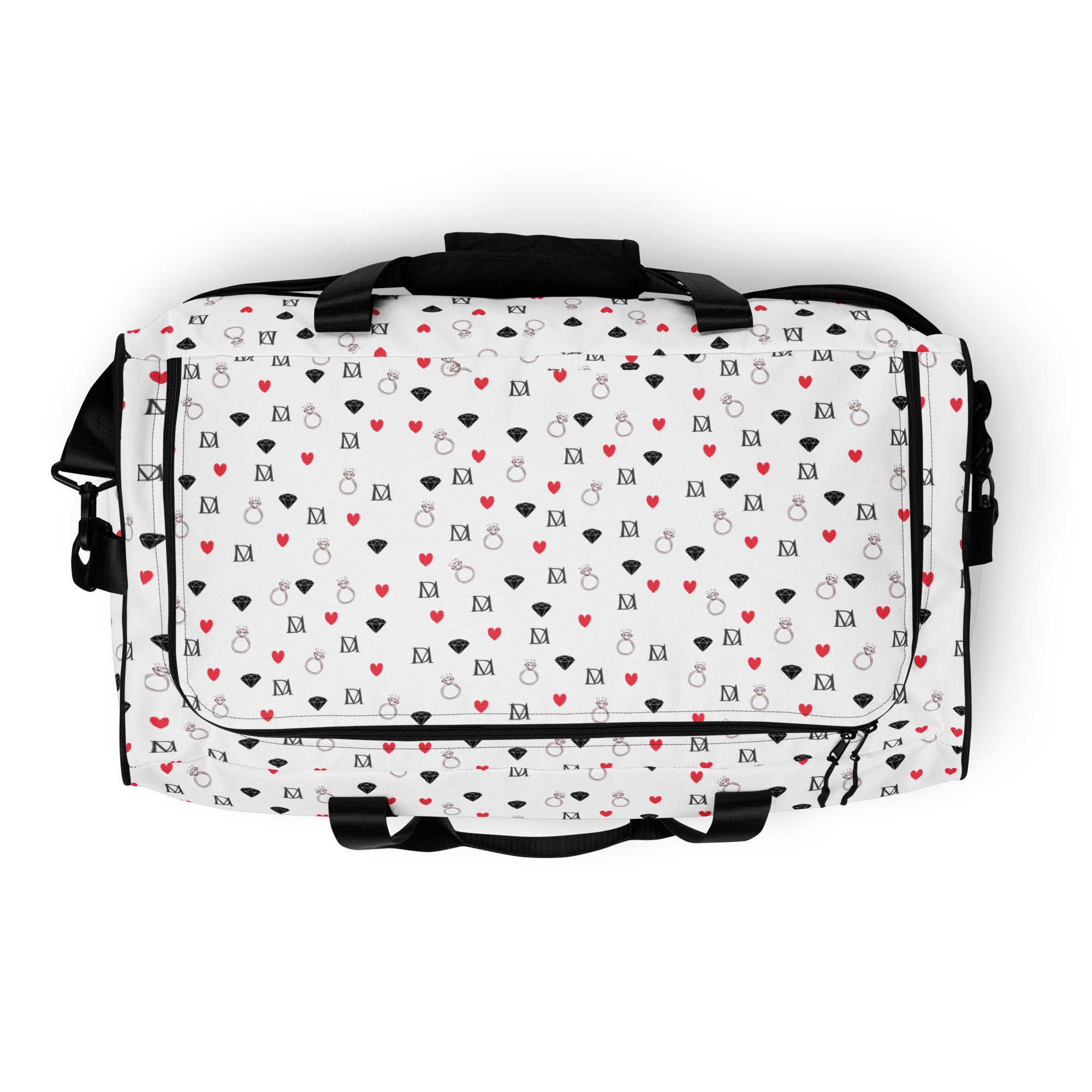 Daemon Luxury Speckled Diamonds Artica Blizzard Borsone duffle bag with all-over white print and diamond pattern design
