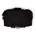 Daemon Luxury Speckled Diamonds NEMESIS duffle bag with all-over white and black diamond pattern, versatile travel accessory.