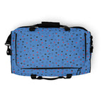 White all-over-print duffle bag featuring speckled diamond pattern from Daemon Luxury Minno Harbor collection.