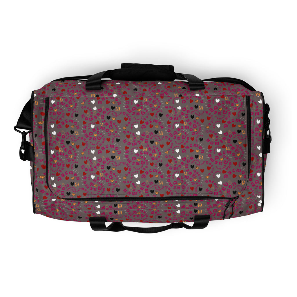 Daemon Luxury Carnival Bay Picasso Mirrors all-over-print duffle bag with white top design, stylish travel accessory