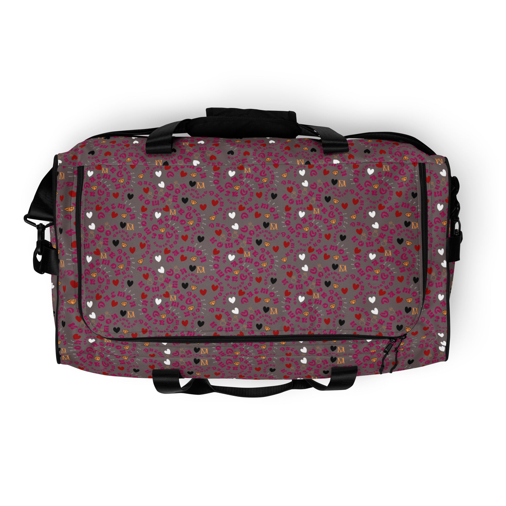 Daemon Luxury Carnival Bay Picasso Mirrors all-over-print duffle bag with white top design, stylish travel accessory