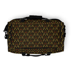 Sun Glow California all-over print duffle bag by Daemon Luxury featuring a white top and vibrant sun-themed design.