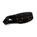 Daemon Frosted Diamonds Gold Tender fanny pack with all-over white diamond print, front-left view showing stylish design.