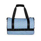 Daemon Luxury Pacifica Illusion oceanic hologram gym bag with all-over white print and durable handles.