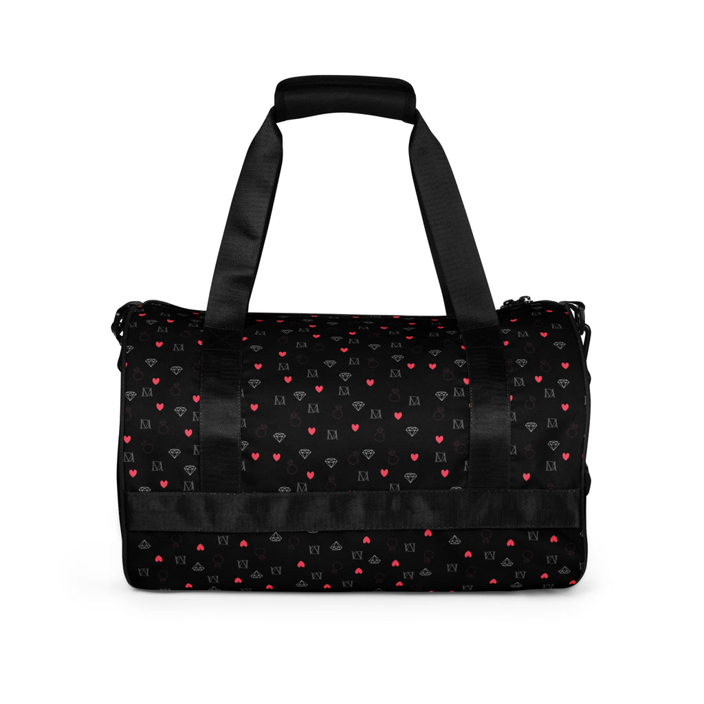 Daemon Luxury Speckled Diamonds NEMESIS Borsone Micro gym bag with an all-over white print and speckled diamond design.