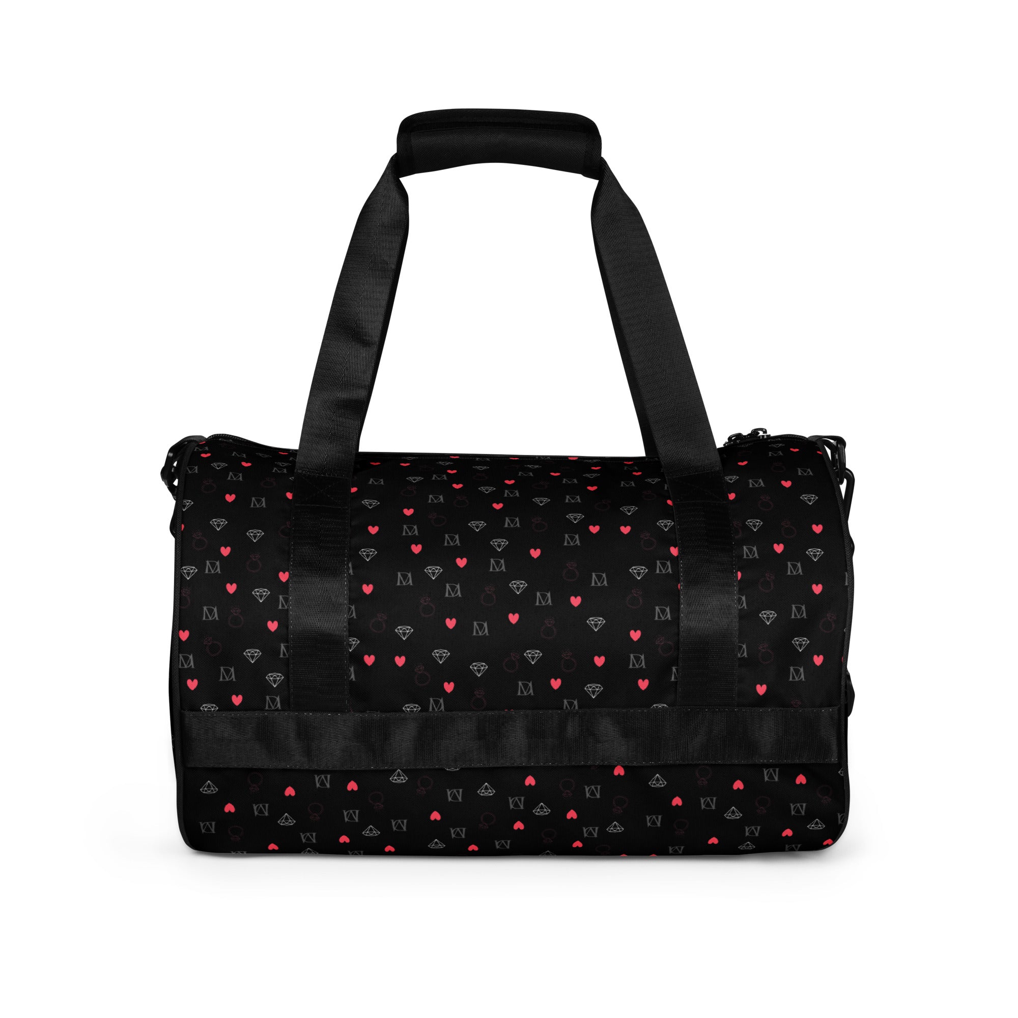 Daemon Luxury Speckled Diamonds NEMESIS Borsone Micro gym bag with an all-over white print and speckled diamond design.