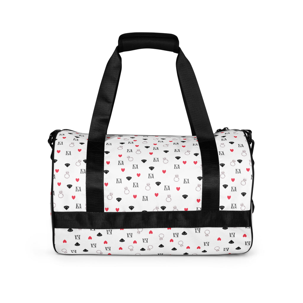 Daemon Luxury Speckled Diamonds Artica Blizzard Borsone Micro gym bag with all-over white and black speckled diamond pattern.
