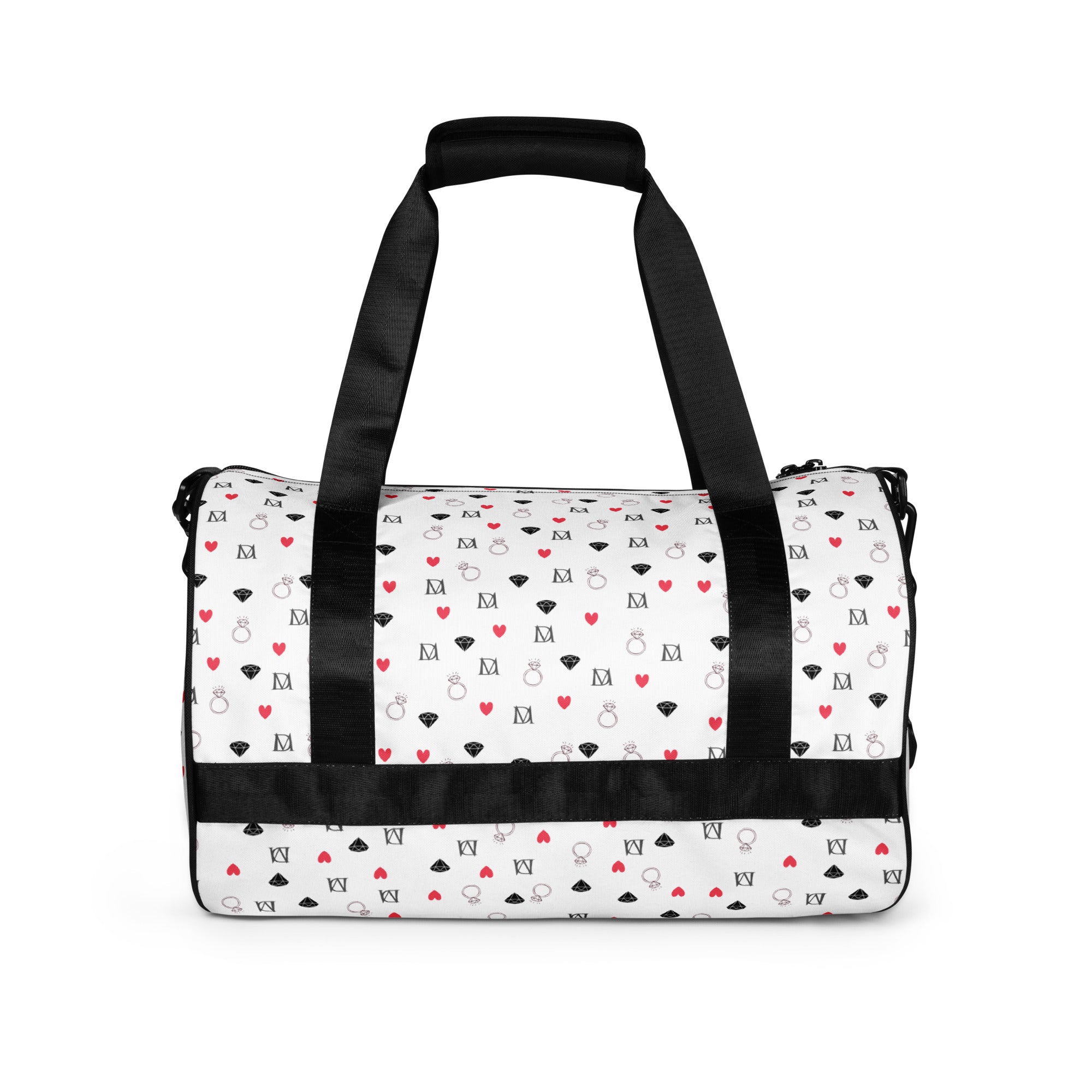 Daemon Luxury Speckled Diamonds Artica Blizzard Borsone Micro gym bag with all-over white and black speckled diamond pattern.