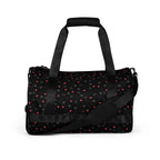 Daemon Luxury Speckled Diamonds NEMESIS Borsone Micro gym bag with all-over white print and black handles.