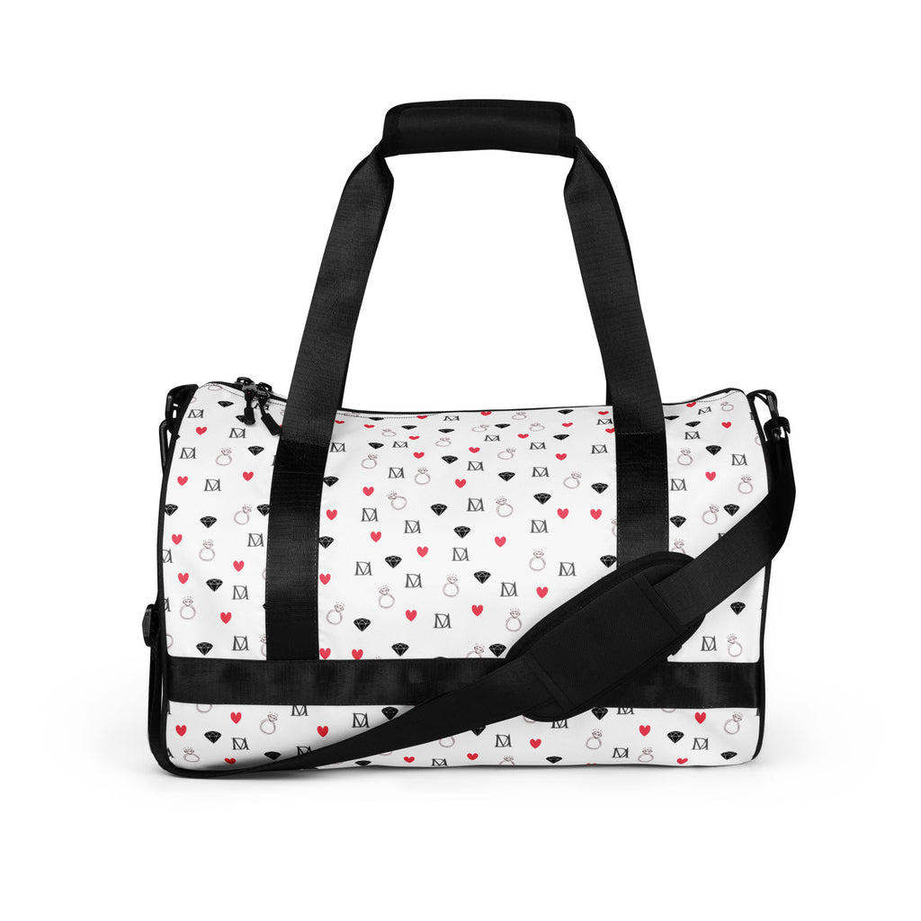 White Daemon Luxury Speckled Diamonds Artica Blizzard Borsone Micro gym bag with all-over print and durable design.
