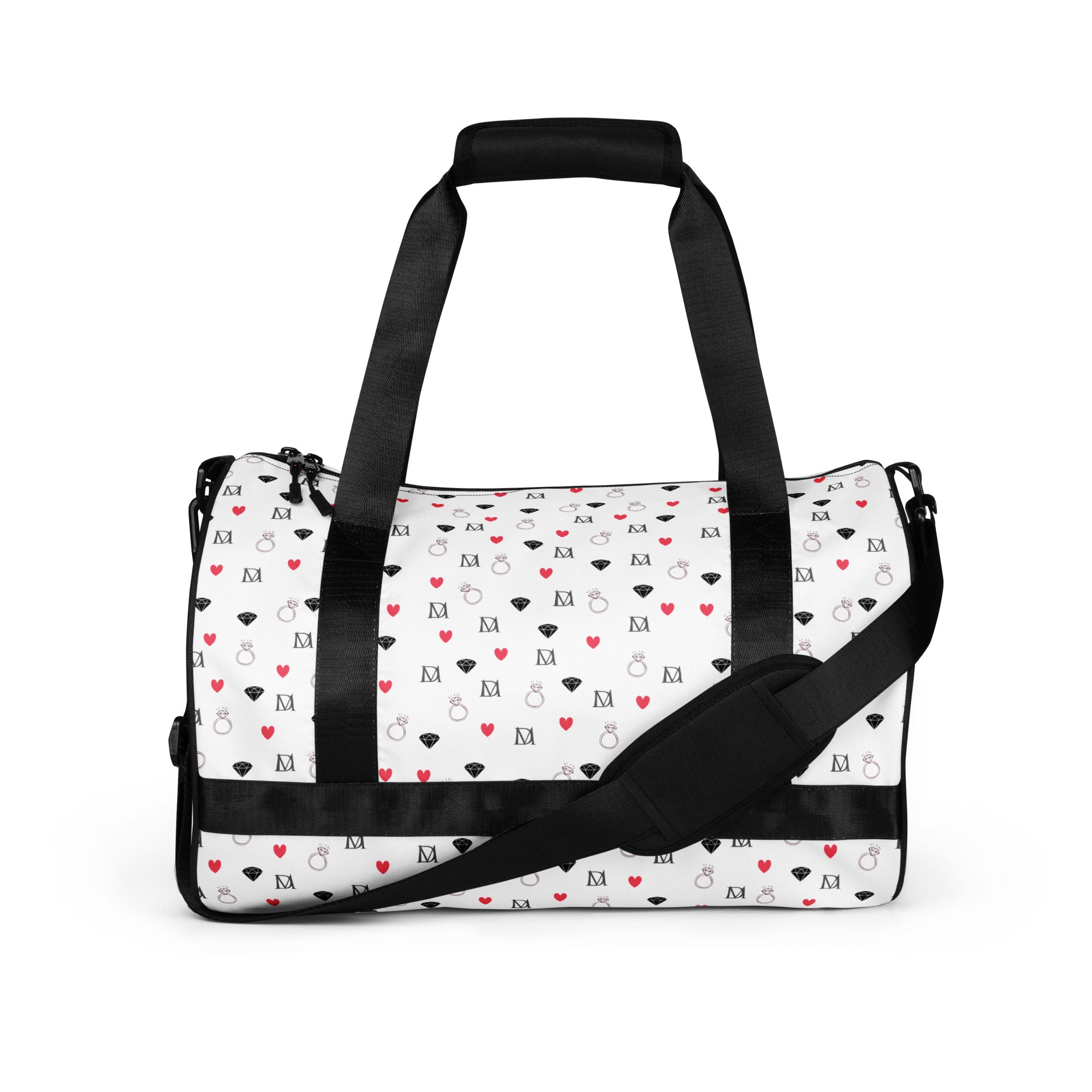 White Daemon Luxury Speckled Diamonds Artica Blizzard Borsone Micro gym bag with all-over print and durable design.