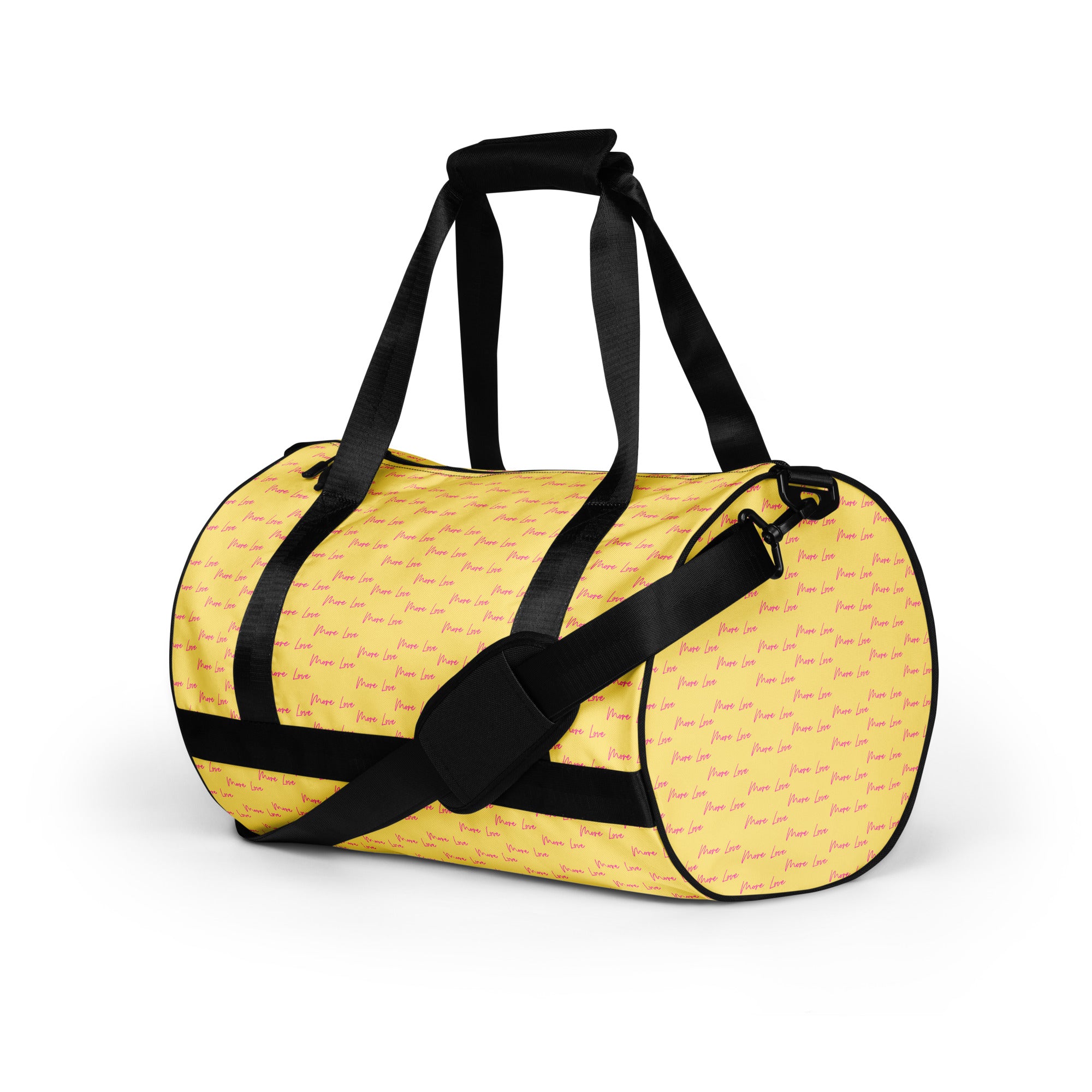 Daemon Luxury Pacifica Solar Butter Borsone Micro gym bag with all-over white print, front view showing handles and design details.
