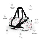 Daemon Luxury Speckled Diamonds Artica Blizzard Borsone Micro gym bag with all-over white print and speckled diamond pattern.