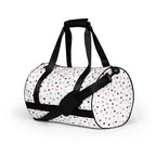 Daemon Luxury Speckled Diamonds Artica Blizzard Borsone Micro gym bag with all-over white speckled diamond print, front view