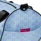 Daemon Luxury Pacifica Illusion oceanic hologram gym bag with all-over white print and sleek design.