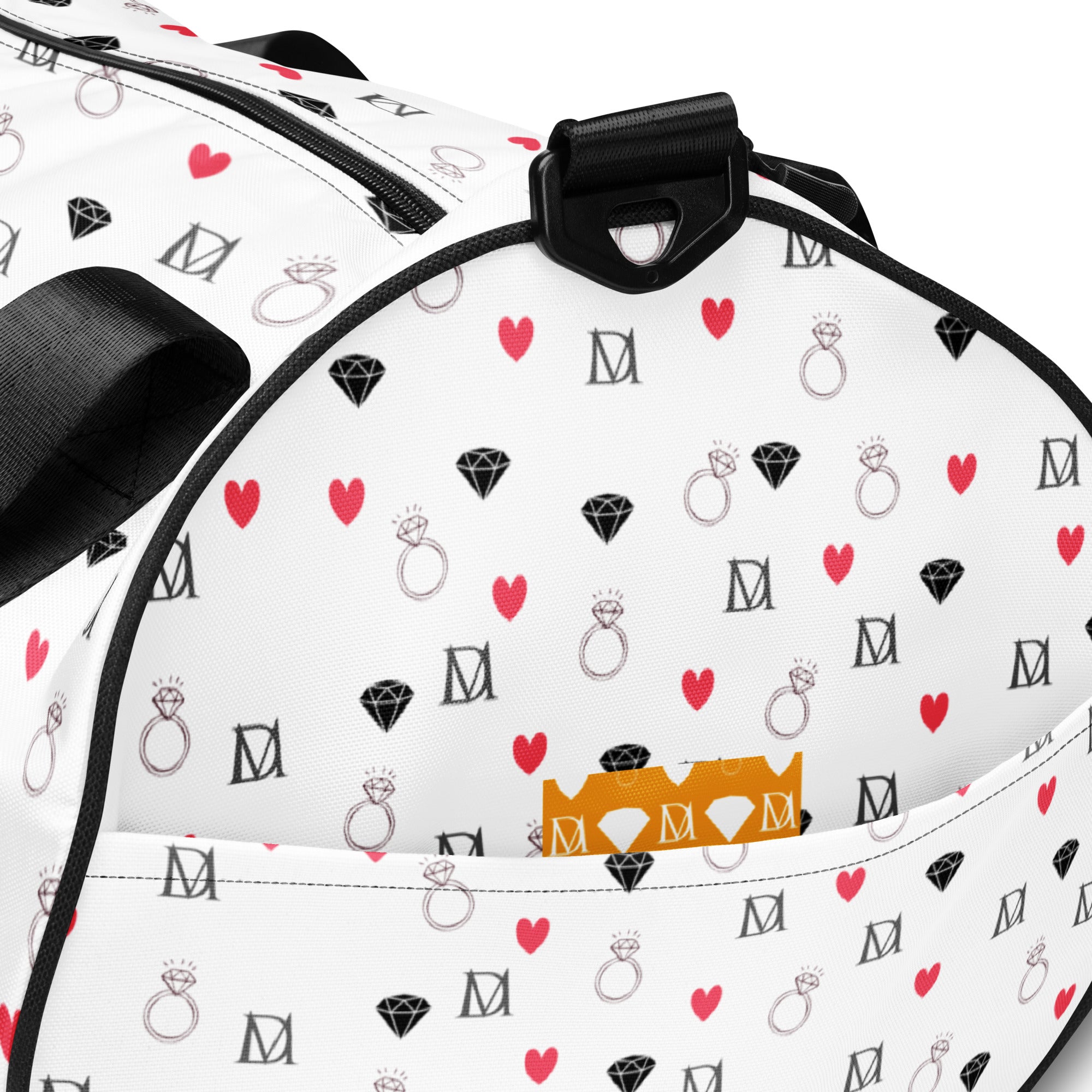 Daemon Luxury Speckled Diamonds Artica Blizzard Borsone Micro all-over-print gym bag with white background.