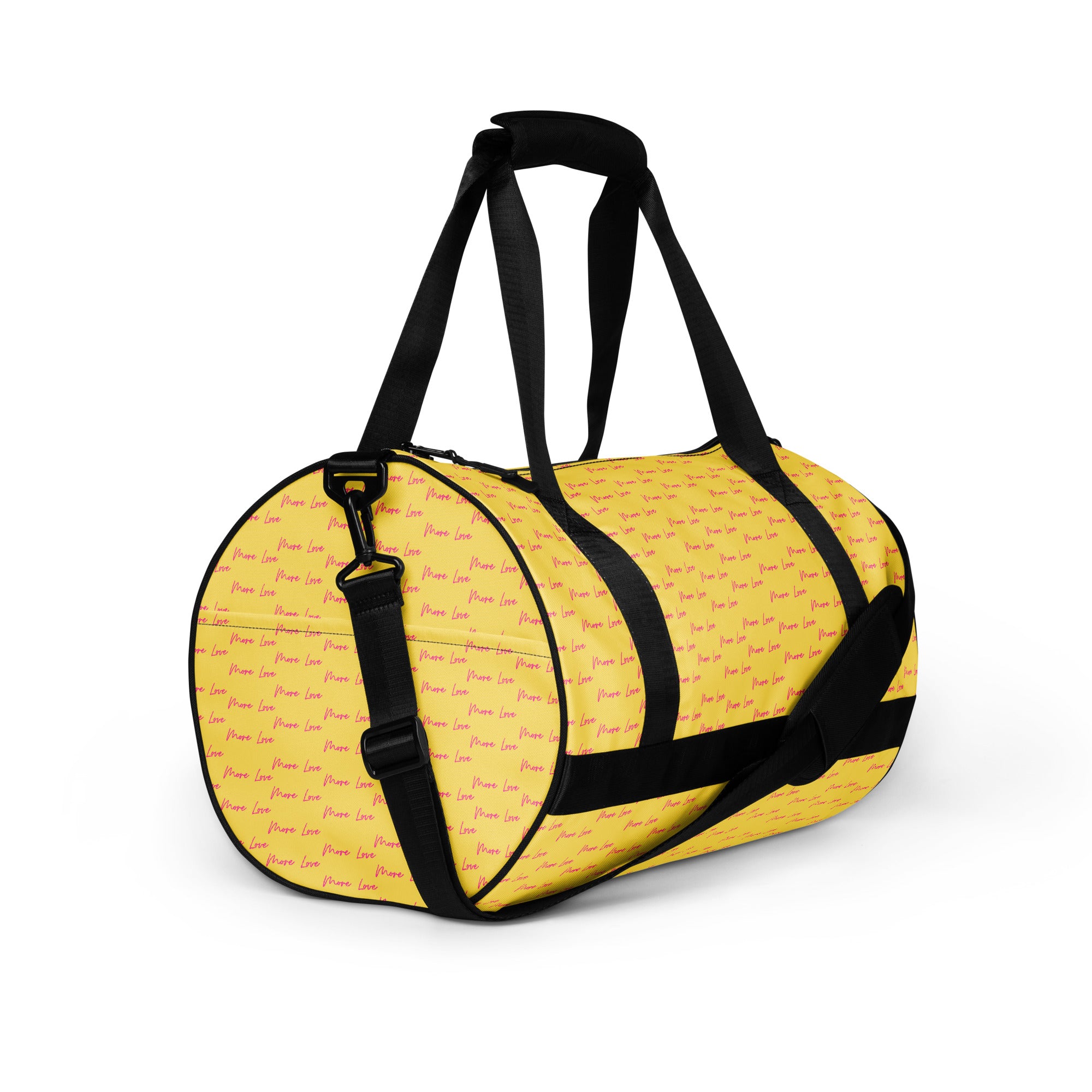 Pacifica Solar Butter Borsone Micro gym bag with all-over print, white fabric, right-front view, showcasing its compact design.